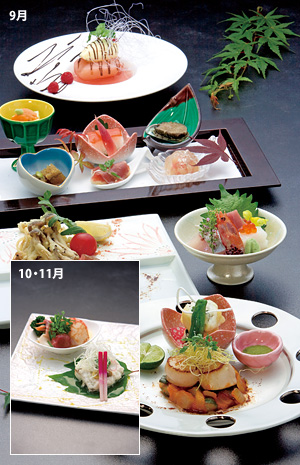 広いバンケットホールで
80名様まで
お楽しみ頂ける、
料理長自慢の創作メニュー。