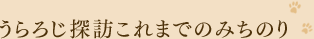 うらろじ探訪これまでのみちのり