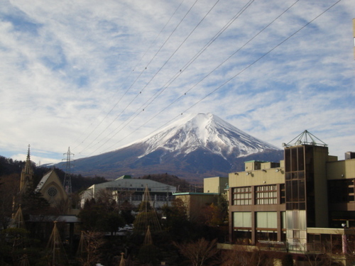 山梨県　温泉旅館　富士山を見てホットしました