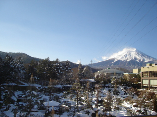 山梨県　温泉旅館　本日の富士山