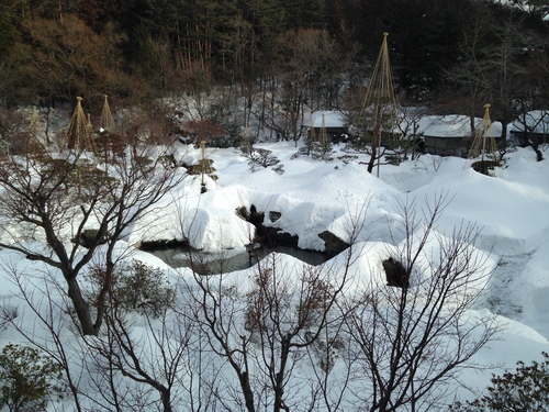 降雪後の庭園｜富士山温泉ホテル鐘山苑
